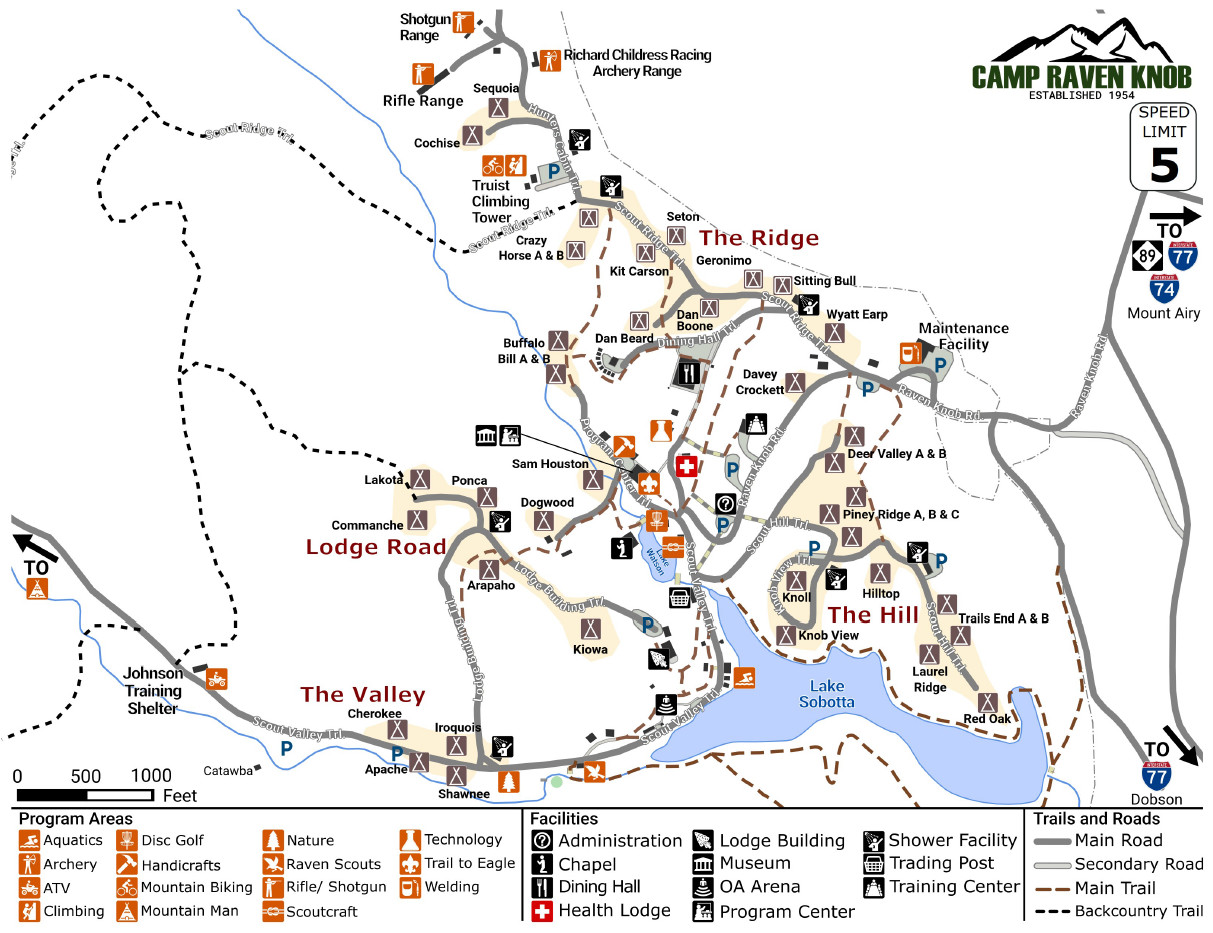 Camp Raven Knob Camp Map